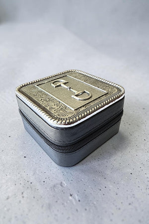 SNAFFLE BIT DESIGN ETCHED PLATE JEWELRY BOX