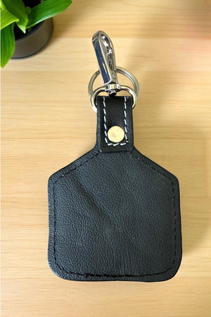 WESTERN BOOT STITCH LEATHER KEYCHAIN
