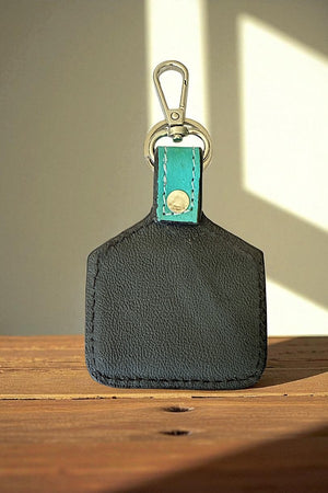 WESTERN COW CUT LEATHER KEYCHAIN