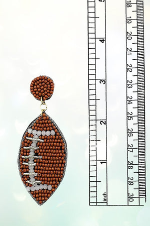 FOOTBALL SEED BEAD SEQUIN DROP EARRING
