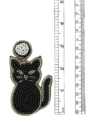 BLACK CAT BEAD EARRING