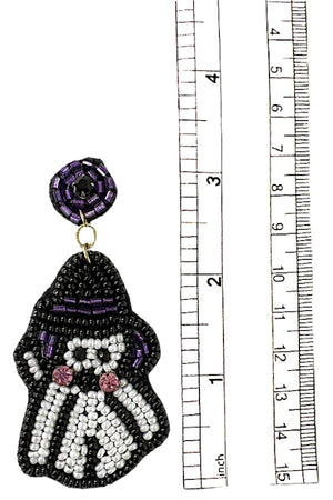 HALLOWEEN GHOST BEAD EARRING