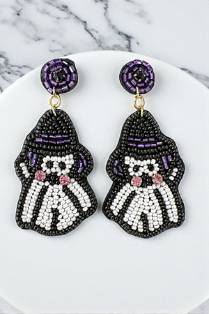 HALLOWEEN GHOST BEAD EARRING