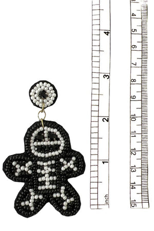 SKELETON BEAD DROP EARRING