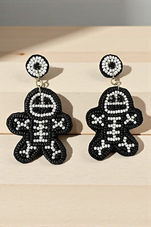 SKELETON BEAD DROP EARRING