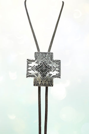 Western Cross Bolo Necklace