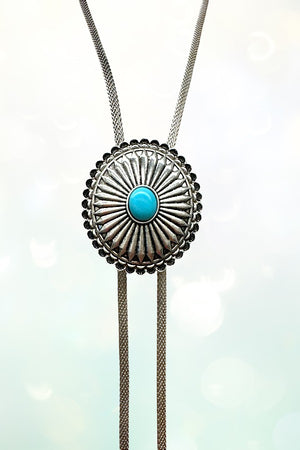 Western TQ Concho Bolo Necklace