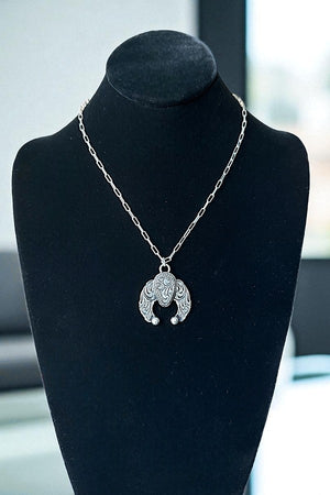 WESTERN SQUASH BLOSSOM CONCHO PENDANT NECKLACE