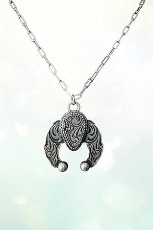 WESTERN SQUASH BLOSSOM CONCHO PENDANT NECKLACE