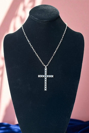 WESTERN BUBBLE CROSS PENDANT CHAIN NECKLACE