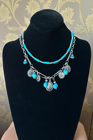 TQ GEM ACCENT WESTERN THEME LAYERED NECKLACE