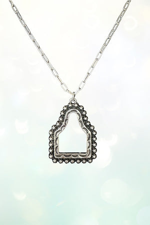WESTERN CATTLE TAG CUT OUT PENDANT NECKLACE