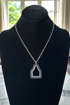 WESTERN CATTLE TAG CUT OUT PENDANT NECKLACE