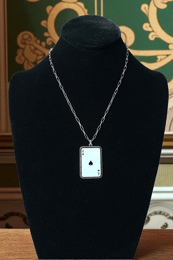 ACE OF SPADES PENDANT NECKLACE