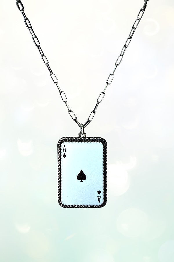 ACE OF SPADES PENDANT NECKLACE