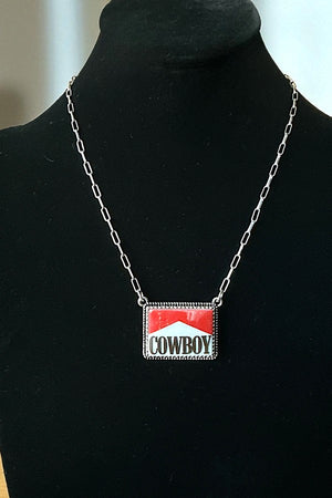WESTERN VINTAGE LOOK COWBOY PENDANT NECKLACE