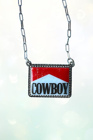 WESTERN VINTAGE LOOK COWBOY PENDANT NECKLACE