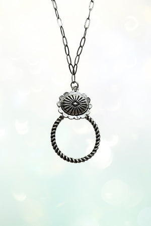 WESTERN CONCHO RING PENDANT NECKLACE