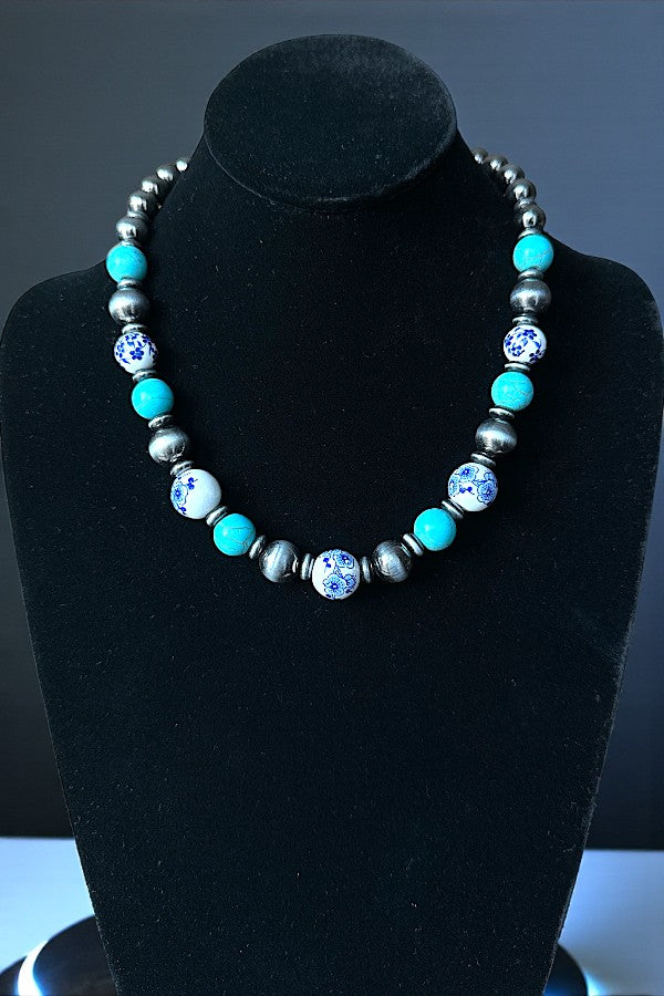 WESTERN NAVAJO CERAMIC BALL BEAD NECKLACE