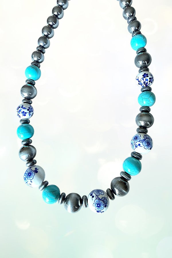 WESTERN NAVAJO CERAMIC BALL BEAD NECKLACE