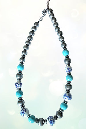 WESTERN NAVAJO CERAMIC BALL BEAD NECKLACE