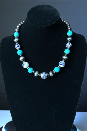 WESTERN NAVAJO CERAMIC BALL BEAD NECKLACE