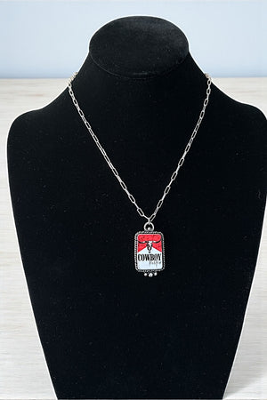 WESTERN RECTANGLE COWBOY PENDANT NECKLACE