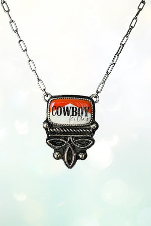 WESTERN COWBOY KILLER BOOT STITCH PENDANT CHAIN NECKLACE