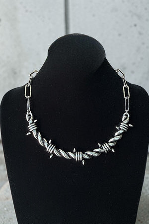 WESTERN THEME BARBED WIRE CHAIN NECKLACE