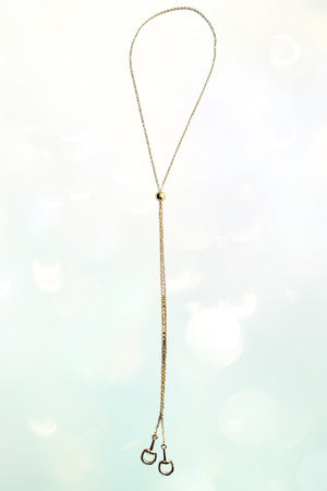 WESTERN SNAFFLE BIT TIPPED BOLO STYLE NECKLACE