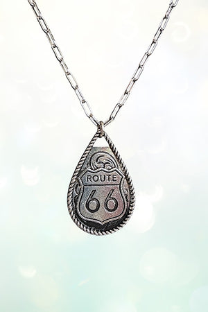 WESTERN TEARDROP ROUTE 66 CHAIN NECKLACE