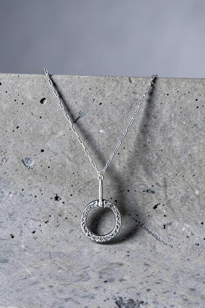 WESTERN ETCHED SNAFFLE BIT PENDANT CHAIN NECKLACE
