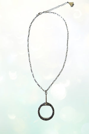 WESTERN ETCHED SNAFFLE BIT PENDANT CHAIN NECKLACE