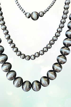 WESTERN NAVAJO PEARL 3 STRAND LAYERED STATEMENT NECKLACE