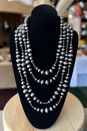 WESTERN GRADUATED NAVAJO PEARL LAYERED STATEMENT NECKLACE