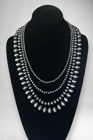 WESTERN NAVAJO PEARL 4 LAYER STATEMENT NECKLACE