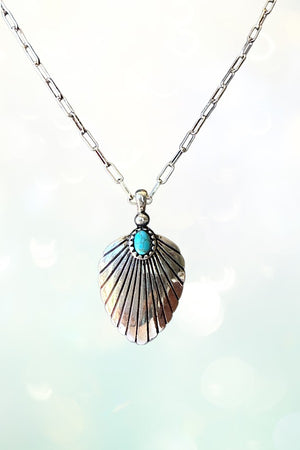 WESTERN TQ ACCENT CONCHO PENDANT CHAIN NECKLACE