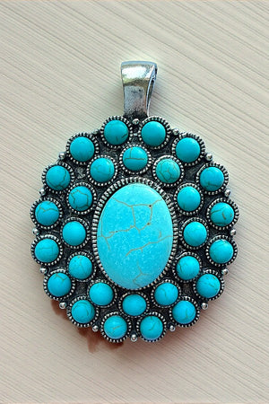 WESTERN TQ GEM CONCHO PENDANT EARRING SET