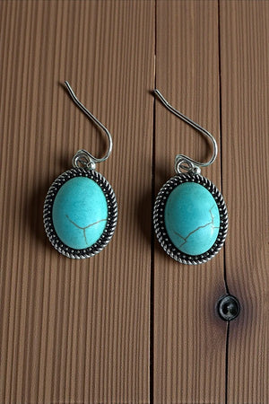 WESTERN TQ GEM CROSS PENDANT EARRING SET