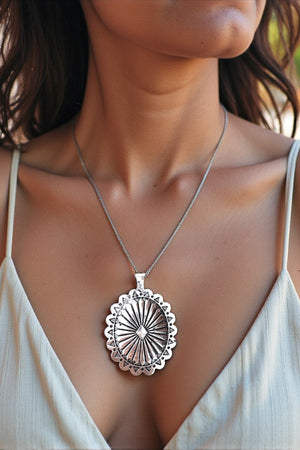 WESTERN CONCHO PENDANT EARRING SET