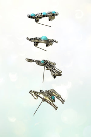 WESTERN TQ GEMSTONE EQUESTRIAN MIX PIN SET