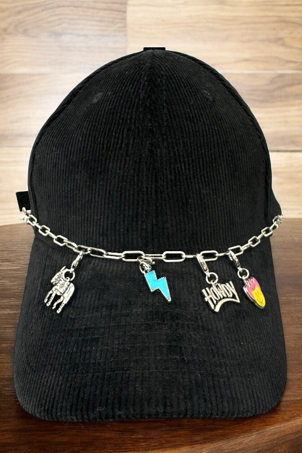 SMILEY CHARM TRUCKER HAT CHAIN