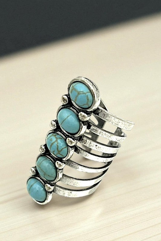 WESTERN GEM PAVE CUFF STATEMENT RING
