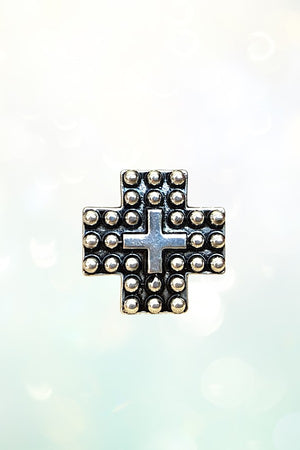 WESTERN CROSS BUBBLE PLATE CUFF RING