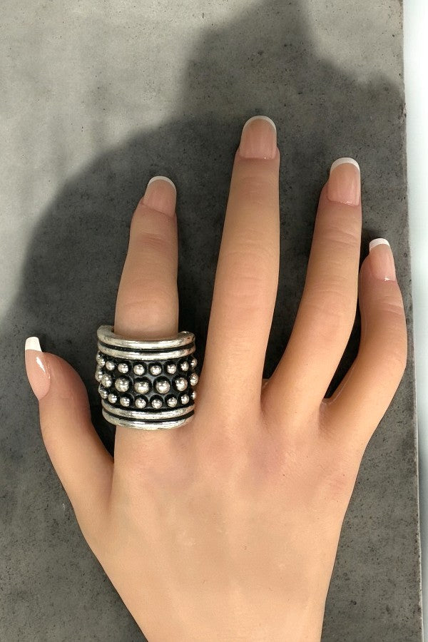 Western Bubble Metal Thick Stretch Ring