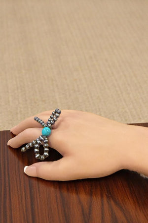 TQ GEM ACCENT NAVAJO PEARL RIBBON STRETCH RING