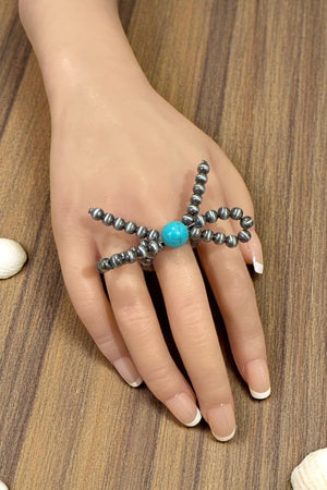 TQ GEM ACCENT NAVAJO PEARL RIBBON STRETCH RING