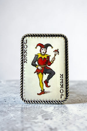 WESTERN VINTAGE LOOK JOKER CARD STATEMENT CUFF RING