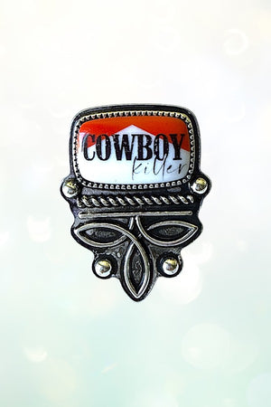 WESTERN VINTAGE LOOK COWBOY KILLER BOOT STITCH CUFF RING