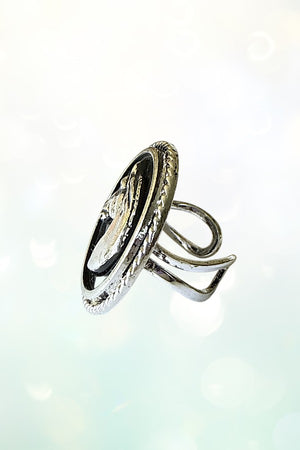 WESTERN HORSE HEAD PORTRAIT ROUND CUFF RING